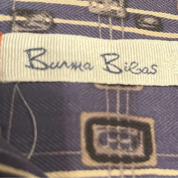 Burns Bibas men’s vintage 100% silk button up geometric print shirt, size XXL. - Picture 4 of 6